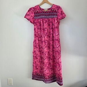 Phases Women's Floral Cotton Nightgown with Pockets - M